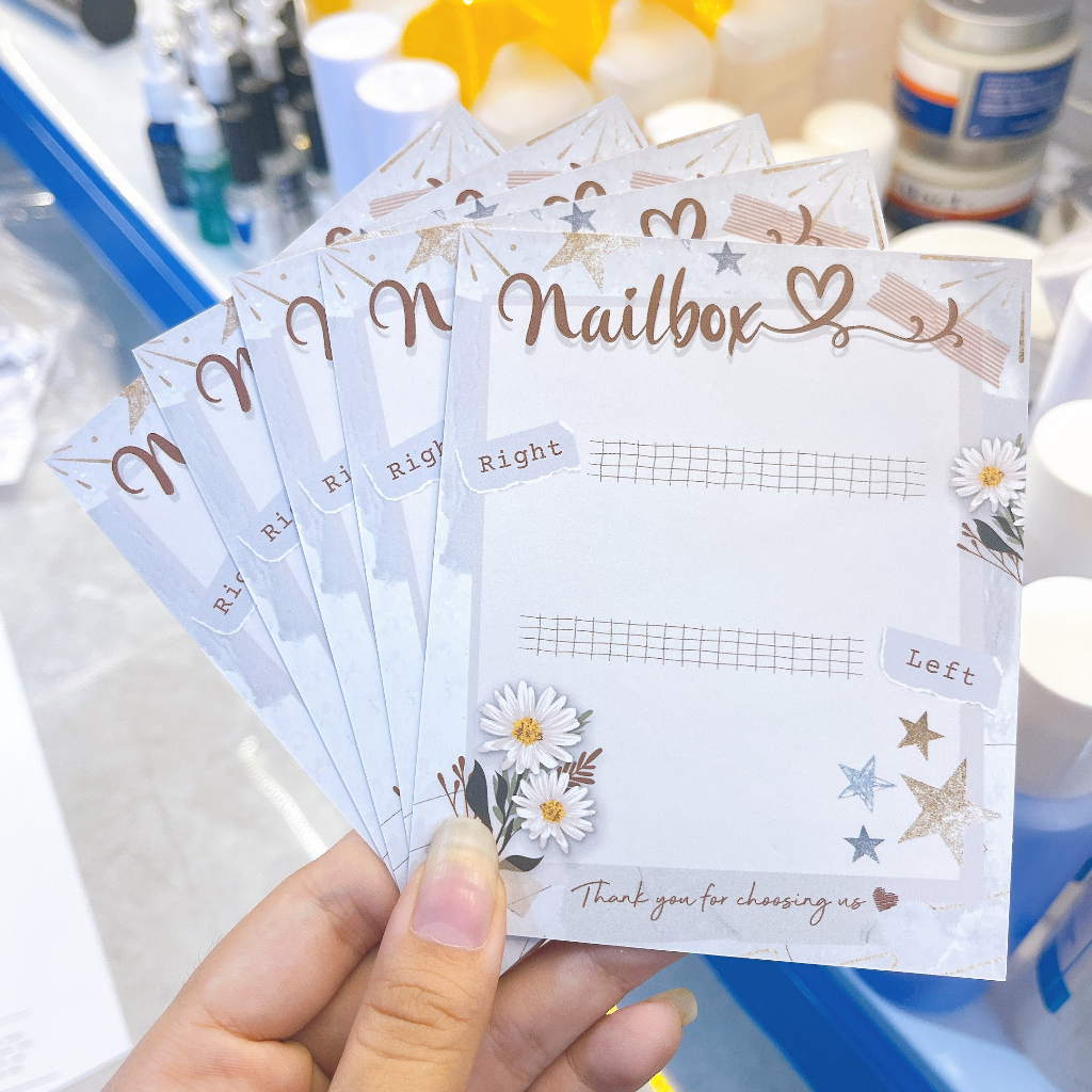 Bìa nailbox 2 mặt  - Thẻ gắn móng tay giả  - Size 9x11cm giấy C300 mẫu cao