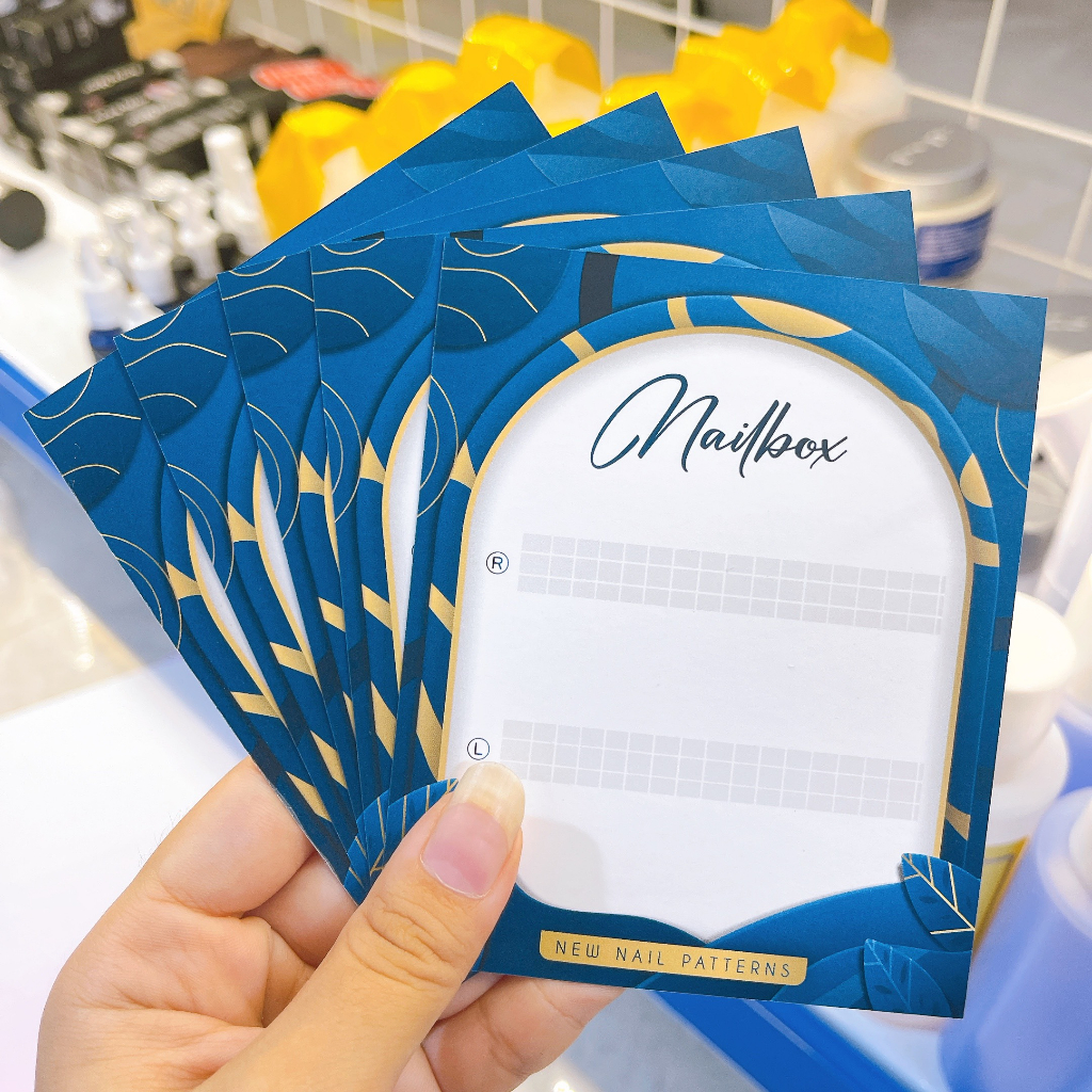 Bìa nailbox 2 mặt  - Thẻ gắn móng tay giả  - Size 9x11cm giấy C300 mẫu cao