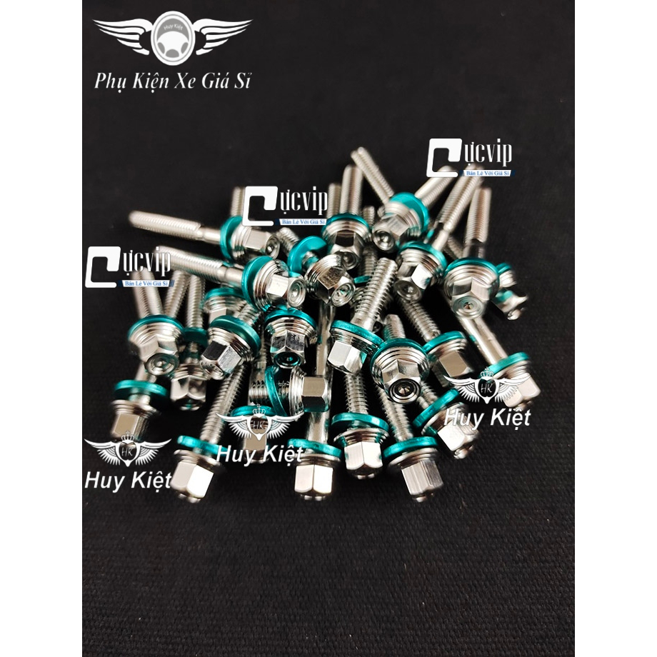 Bộ Ốc Lốc Máy Salaya THÁI (PRO) Tặng Kèm Lông Đền Nhôm Đỏ, Xanh Gắn Cho Mọi Dòng Xe