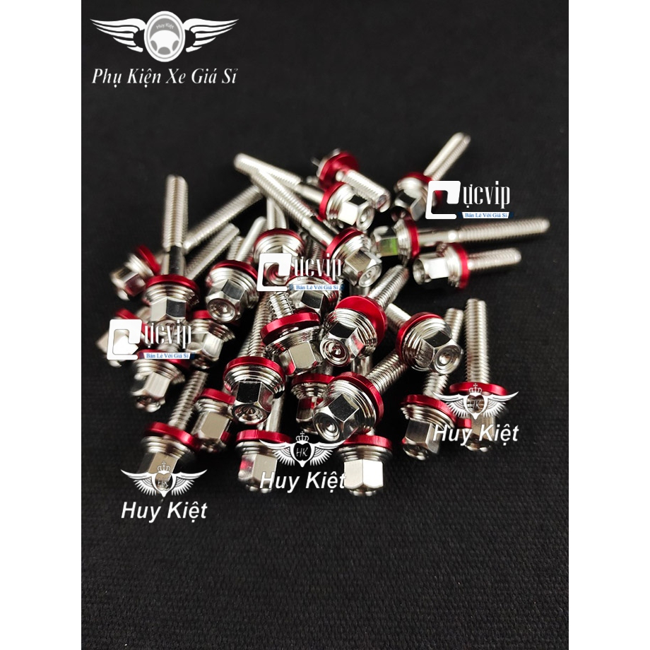 Bộ Ốc Lốc Máy Salaya THÁI (PRO) Tặng Kèm Lông Đền Nhôm Đỏ, Xanh Gắn Cho Mọi Dòng Xe