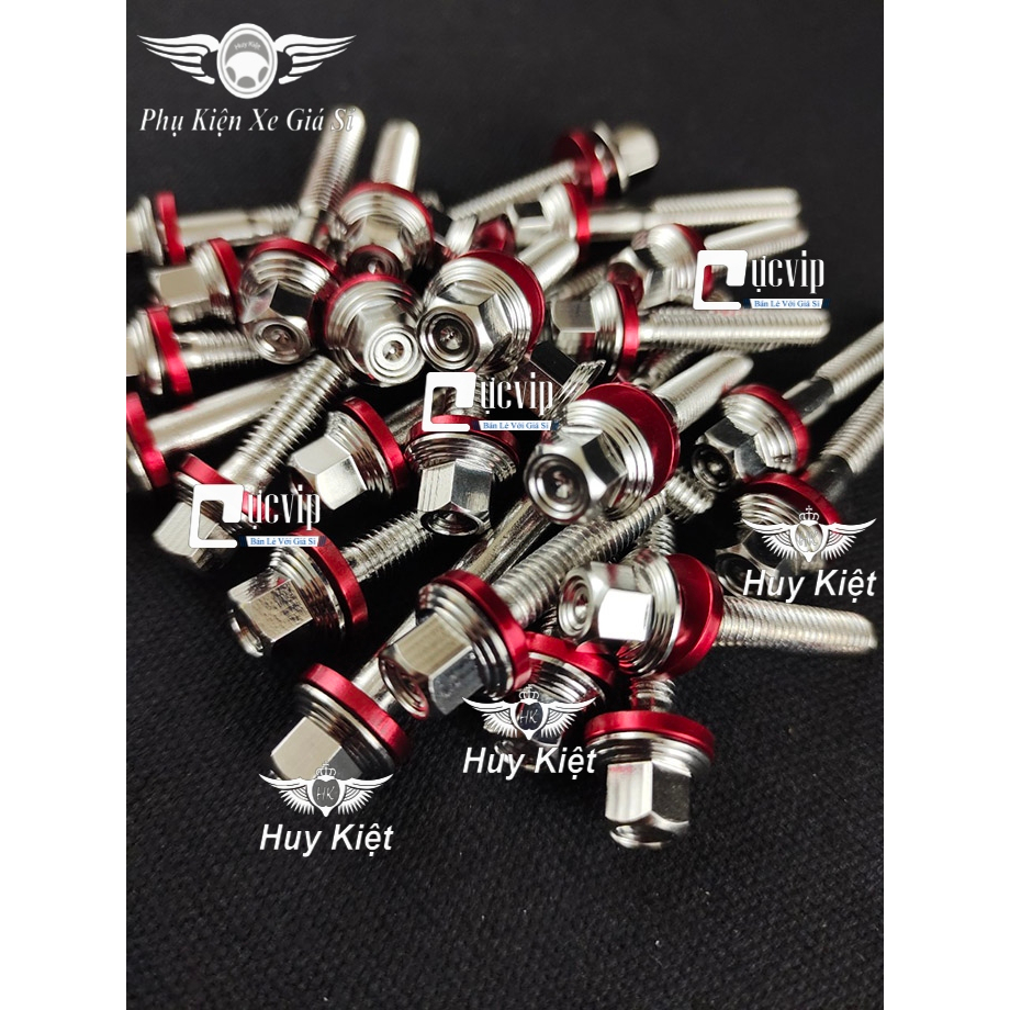 Bộ Ốc Lốc Máy Salaya THÁI (VM) + Tặng Kèm Lông Đền Nhôm Đỏ Gắn Cho Mọi Dòng Xe