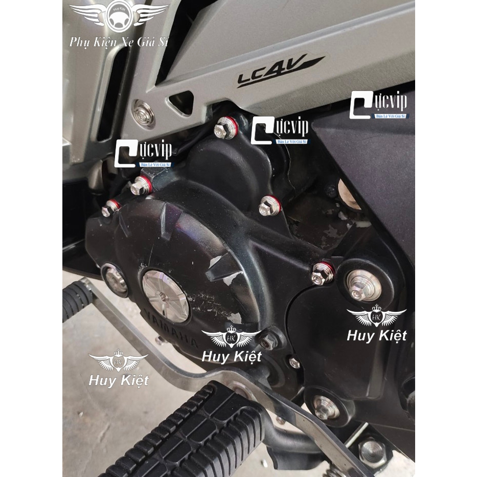 Bộ Ốc Lốc Máy Salaya THÁI (PRO) Tặng Kèm Lông Đền Nhôm Đỏ, Xanh Gắn Cho Mọi Dòng Xe