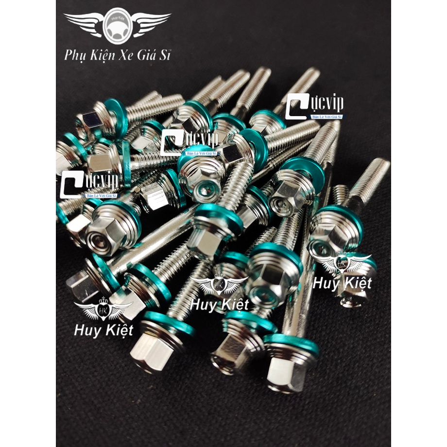 Bộ Ốc Lốc Máy Salaya THÁI (PRO) Tặng Kèm Lông Đền Nhôm Đỏ, Xanh Gắn Cho Mọi Dòng Xe