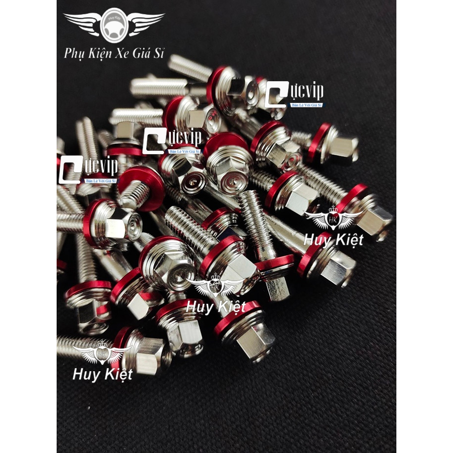 Bộ Ốc Lốc Máy Salaya THÁI (VM) + Tặng Kèm Lông Đền Nhôm Đỏ Gắn Cho Mọi Dòng Xe