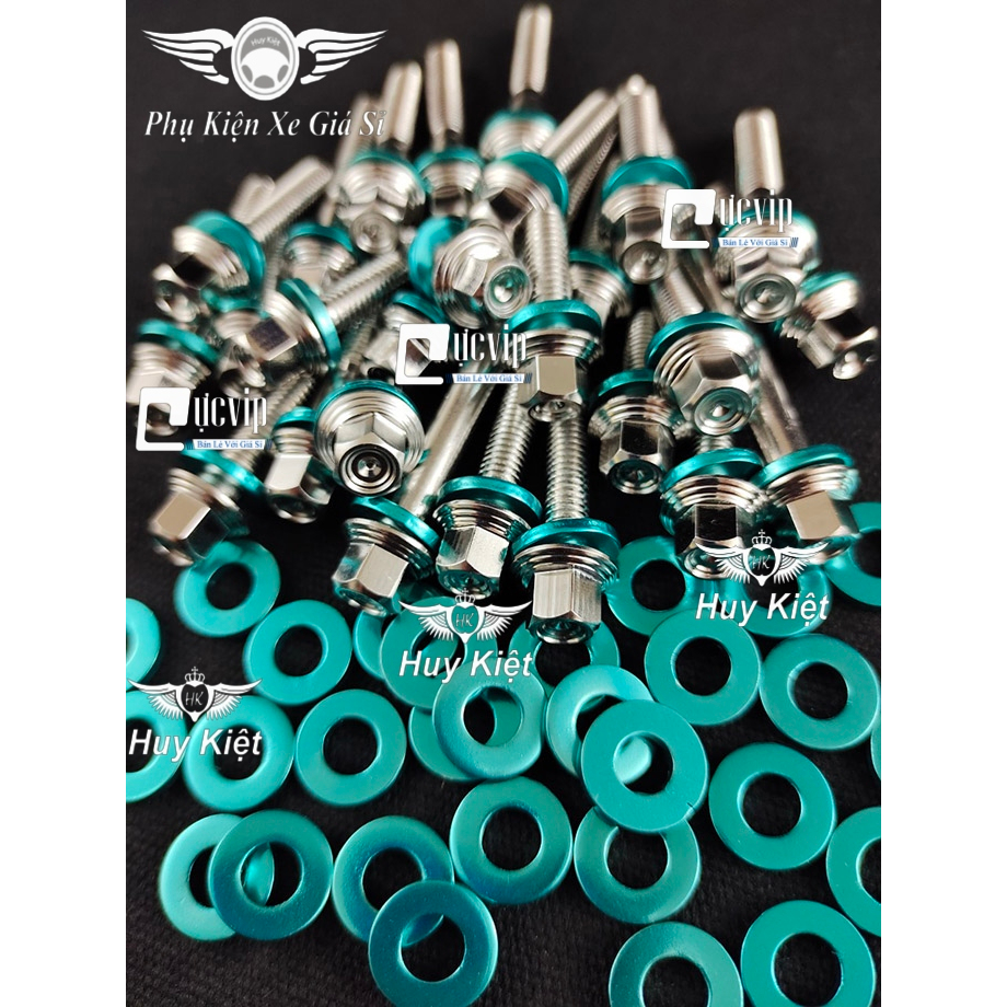 Bộ Ốc Lốc Máy Salaya THÁI (PRO) Tặng Kèm Lông Đền Nhôm Đỏ, Xanh Gắn Cho Mọi Dòng Xe