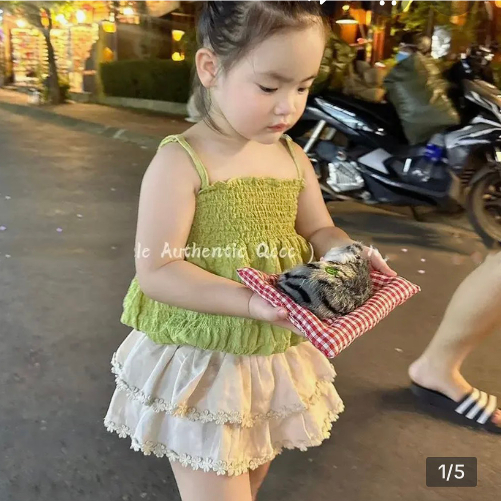 Áo 2 dây chất siêu mềm cho bé gái 8-20kg - hàng quảng châu cao cấp