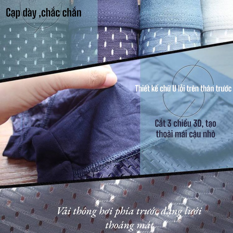 Quần Boxer Nam Men Pro lưới thoáng mát phối cotton phần mông