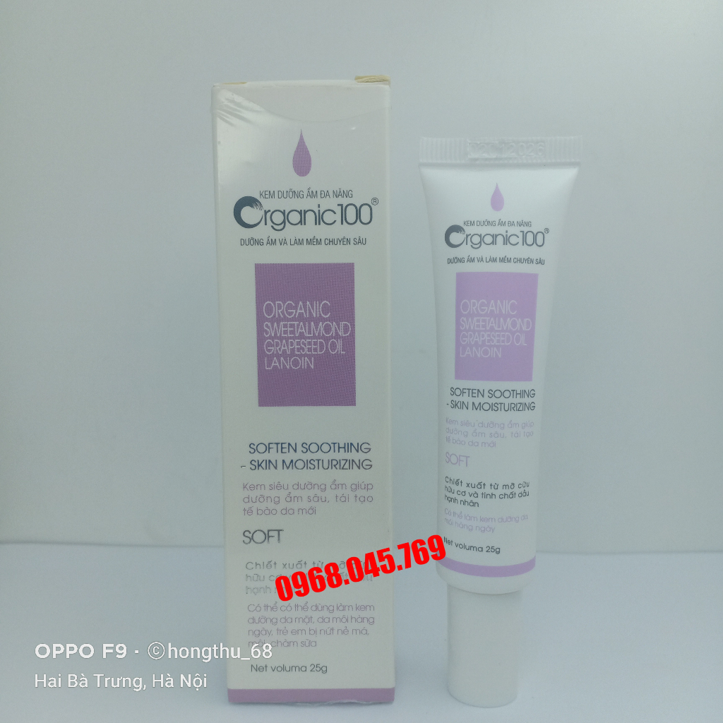 Kem dưỡng ẩm đa năng Organic100 tuýp 25g - Giúp dưỡng ẩm sâu, tái tạo tế bào da mới, dùng cho da bị chàm sữa, khô nứt nẻ