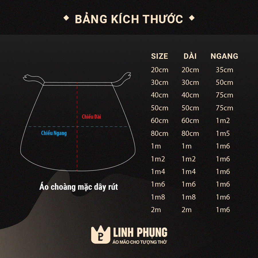 Áo choàng Quan Âm ở chùa Châu Đốc 2 Nhà Bè - 2m5