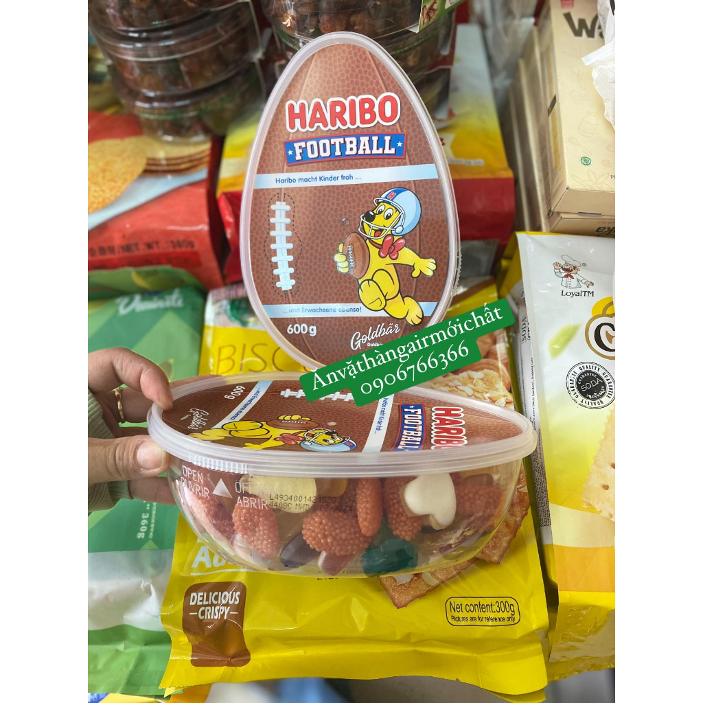 Kẹo Dẻo Trái Cây Haribo Football - Haribo Osterei Đức Hộp 600 gram