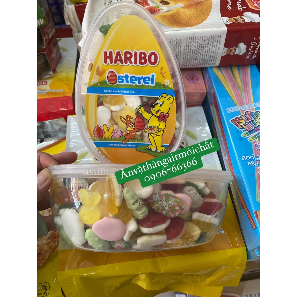 Kẹo Dẻo Trái Cây Haribo Football - Haribo Osterei Đức Hộp 600 gram