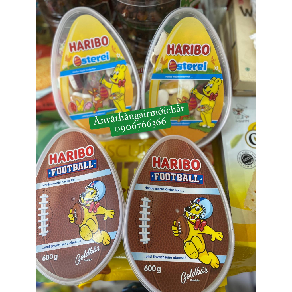 Kẹo Dẻo Trái Cây Haribo Football - Haribo Osterei Đức Hộp 600 gram