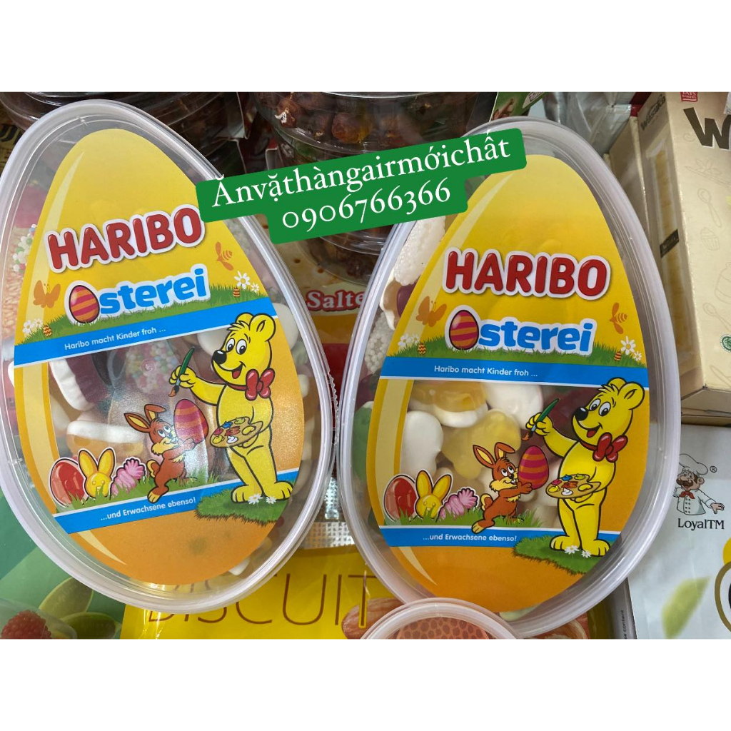 Kẹo Dẻo Trái Cây Haribo Football - Haribo Osterei Đức Hộp 600 gram