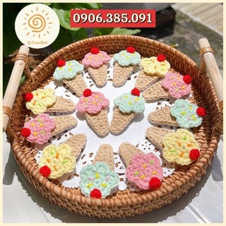 Kẹp tóc hình kem ốc quế dễ thương phong cách hàn quốc cho bé gái qcrochet
