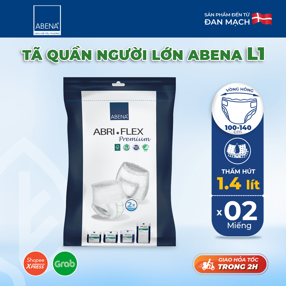 Tã quần người lớn, người già, sau sinh ABENA ABRI FLEX PREMIUM nhập khẩu Đan Mạch (Gói 2 miếng)