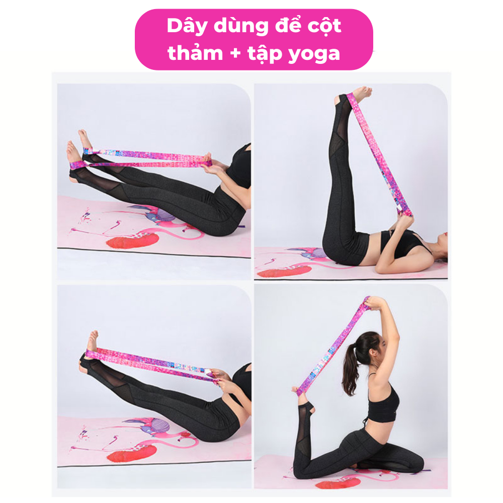 Thảm tập yoga JUSTFIT 8mm định tuyến, TPE 2 lớp chống trơn,trượt