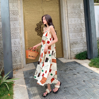 Đầm maxi đi biển váy nữ mùa hè Thái in chất lượng cao dáng dài nữ