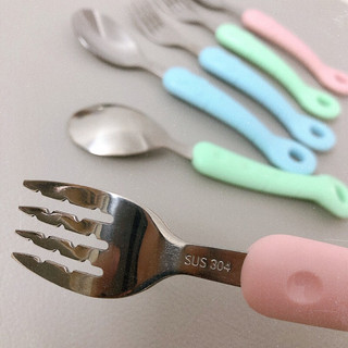 Thìa dĩa cán dài inox 304 cho bé