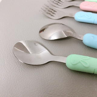 Thìa dĩa cán dài inox 304 cho bé