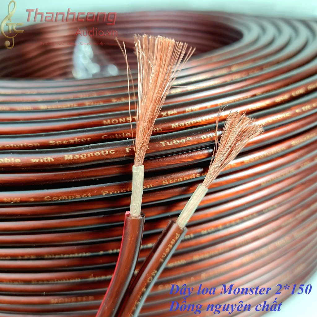 1 mét Dây loa Monster 2 lõi sợi 2*150 đông nguyên chất cao cấp