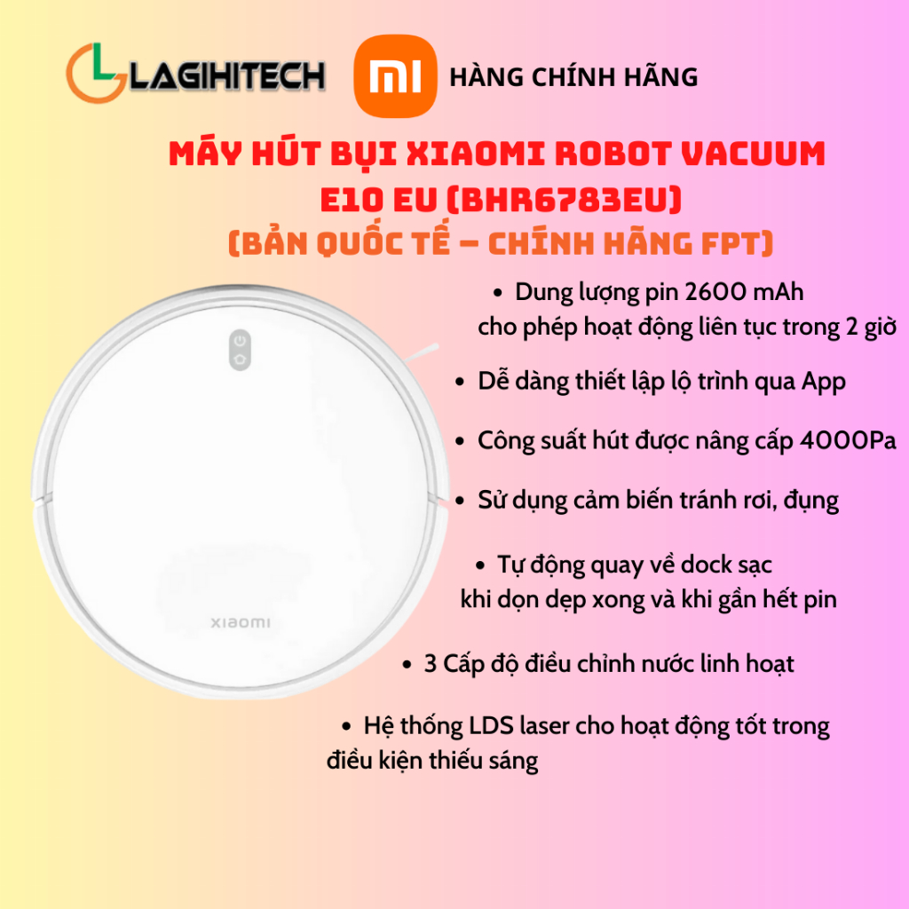 Robot Hút Bụi Lau Nhà Xiaomi Vacuum E10 / S10 / S10+ / X10 EU / X10+ EU (Bản Quốc Tế - Chính Hãng FPT)