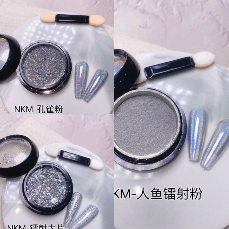 Tráng gương cầu vồng,nhũ,kim tuyến siêu sáng trang trí móng nail