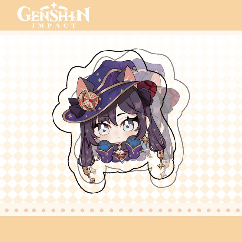 Kẹp giấy Genshin Impact | Kẹp giấy 2 mặt hình trong suốt phiên bản ver chibi siêu Scaramouche Zhongli Diluc Kokomi