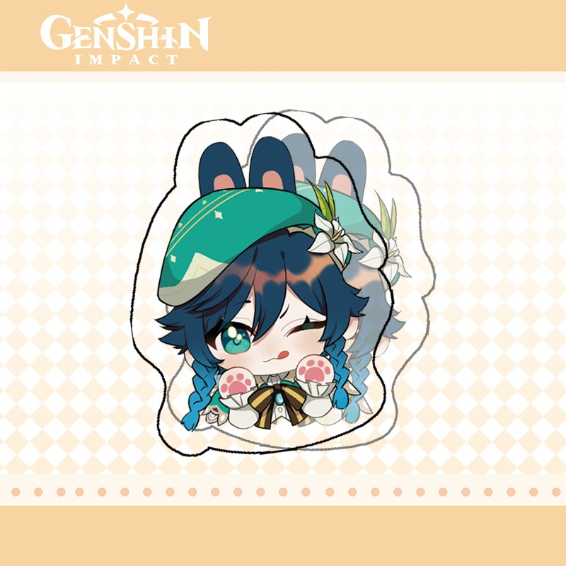 Kẹp giấy Genshin Impact | Kẹp giấy 2 mặt hình trong suốt phiên bản ver chibi siêu Scaramouche Zhongli Diluc Kokomi