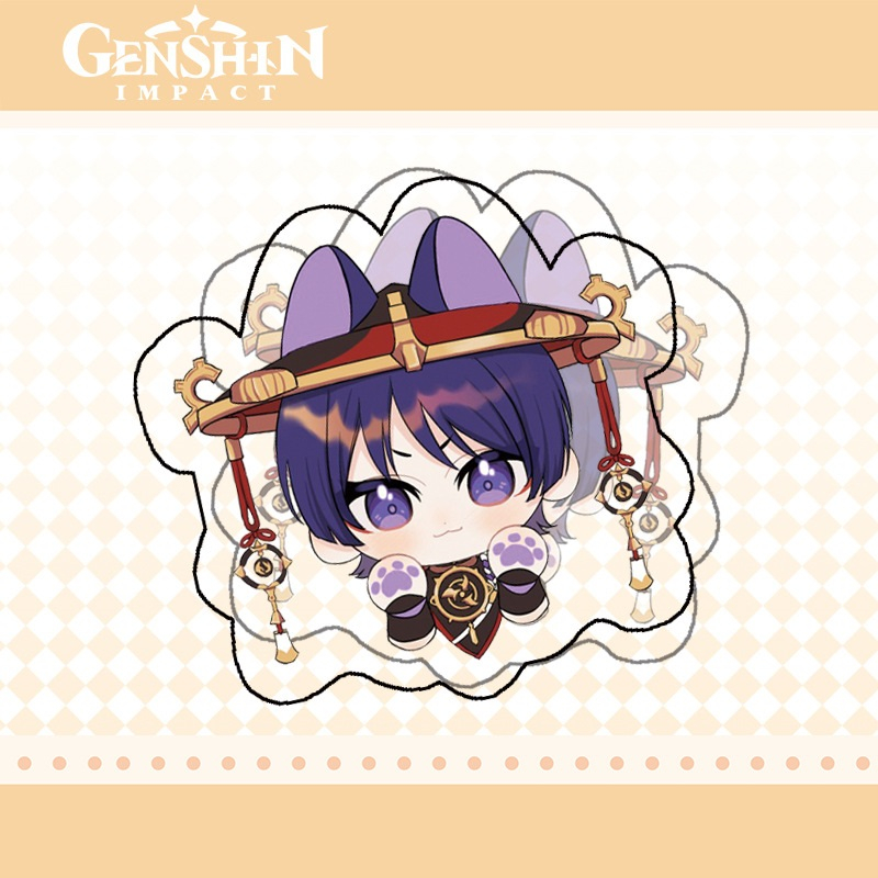 Kẹp giấy Genshin Impact | Kẹp giấy 2 mặt hình trong suốt phiên bản ver chibi siêu Scaramouche Zhongli Diluc Kokomi