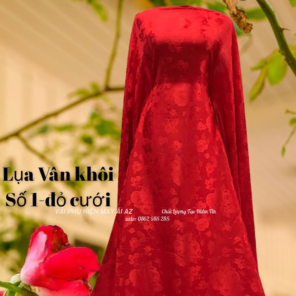 Vải Lụa Vân Hoa Hồng