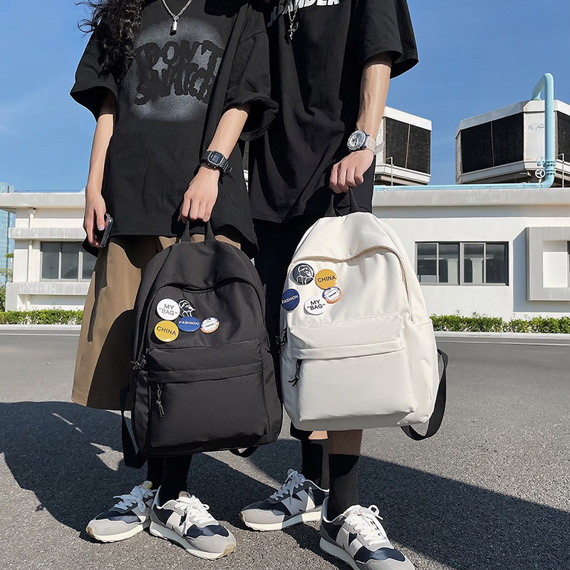 Balo Unisex phong cách Hàn Quốc đơn giản nhiều ngăn full phụ kiện Beliti