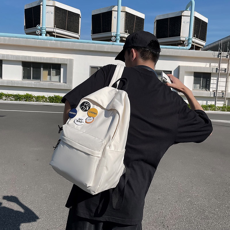 Balo Unisex phong cách Hàn Quốc đơn giản nhiều ngăn full phụ kiện Beliti