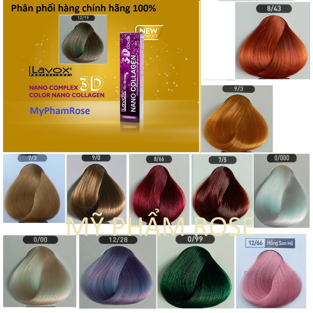 Kem nhuộm màu Lavox Youth color TẶNG Kèm Oxy Trợ Nhuộm lavox tím Collagen 3D hot color trend