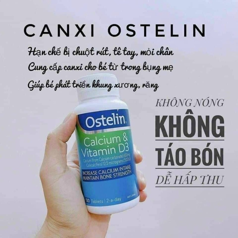 Canxi bầu ostelin bổ sung canxi và vitamin D cho bà bầu hỗ trợ phòng chống còi xương, dị tật ở thai nhi