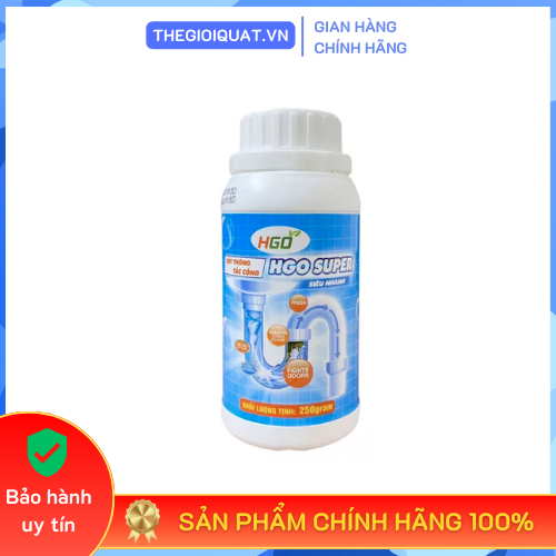 Bột thông tắc cống HGO Super tẩy cặn bẩn, chống nghẹt bồn cầu, lavabo siêu nhanh (250gr) - Hàng chính hãng
