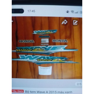 Bộ tem Wave A 2015 màu xanh new