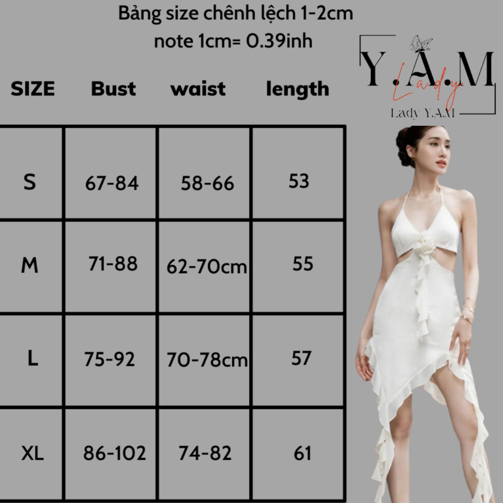 [ Lady Y.A.M ] Đầm hai dây phối bèo màu trơn hoạ tiết Hoa Hottrend 2023 | BigBuy360 - bigbuy360.vn