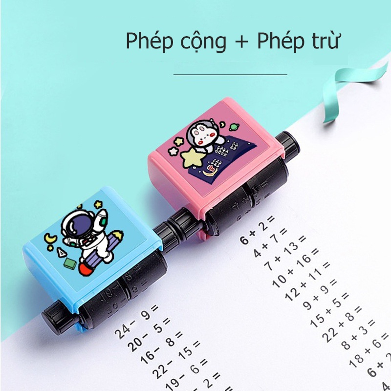 Máy Tạo Phép Tính 2 in 1 Cộng Trừ mini đơn giản ngẫu nhiên cho bé - Con lăn phép toán