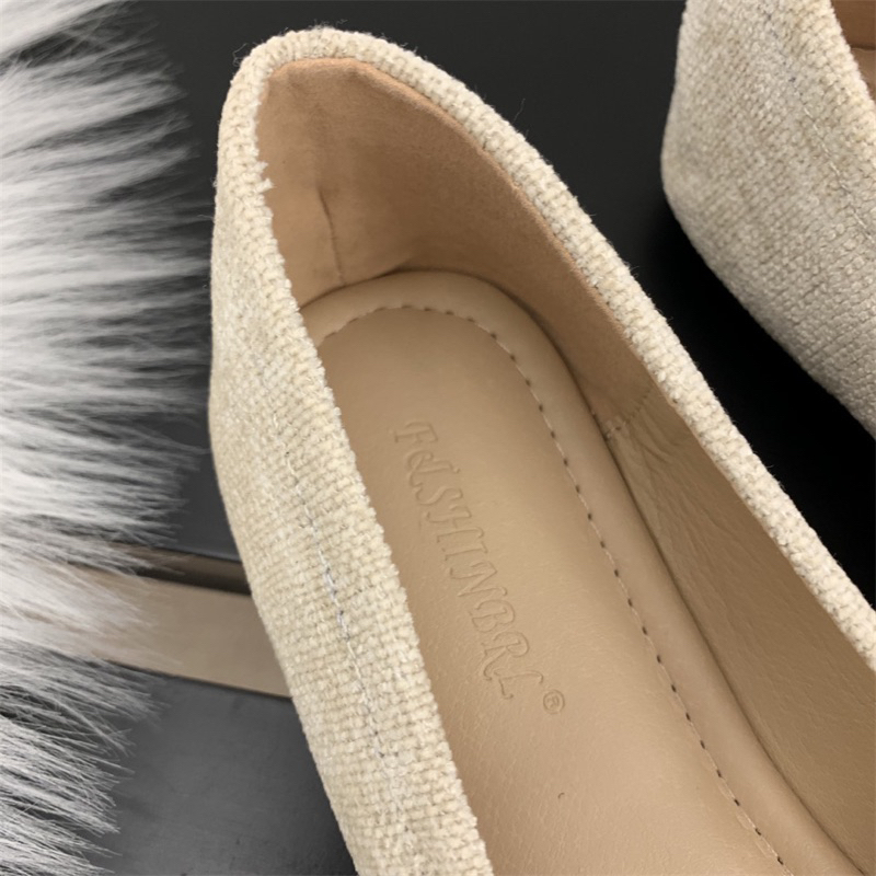 Giày búp bê đế bệt nữ quai ngang đan đính ngọc bộ sưu tập xuân hè 2023 mới