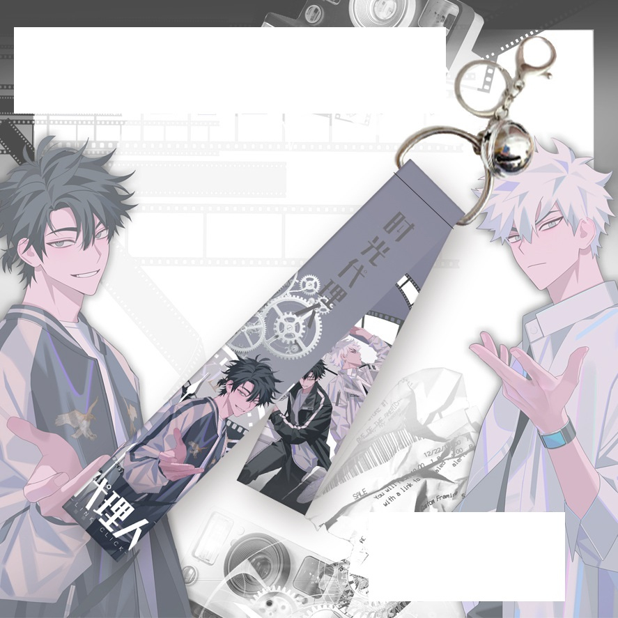 Người đại diện thời gian | Móc chìa khóa ruy băng 2 mặt có chuông  / Namtag chuông