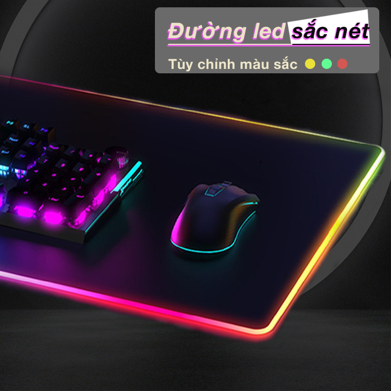 Lót chuột led RBG gaming BEARHOME miếng lót chuột chơi game pad chuột chống thấm nước bám dính siêu tốt bảo hành 1 đổi 1