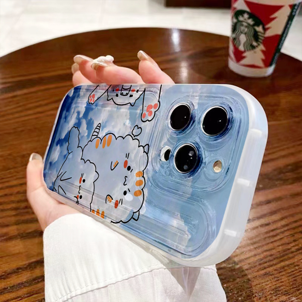Ốp iphone chống sốc trong suốt viền nổi hoạt hình đám mấy động vật cute 7/8 Plus | X/XR/XS Max | 11/12/13/14 promax xb18