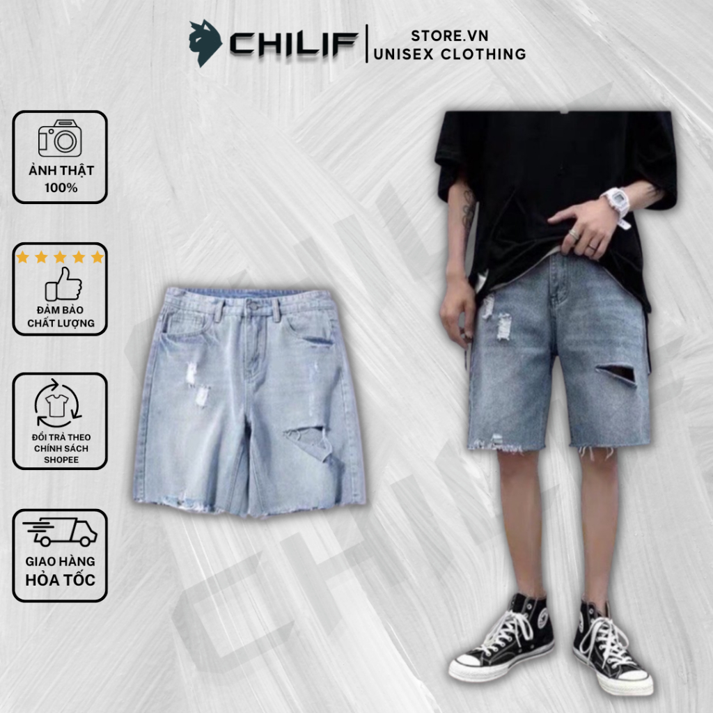 Quần Đùi/ Quần Shorts Jean Nam cực hot (Hình ảnh +Video thật Chilif ❗️)