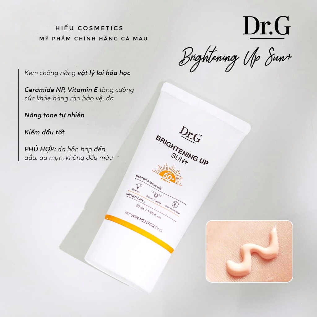 Kem Chống Nắng Sáng Da Nâng Tone DR.G Brightening Up SUN+ SPF50+ PA+++
