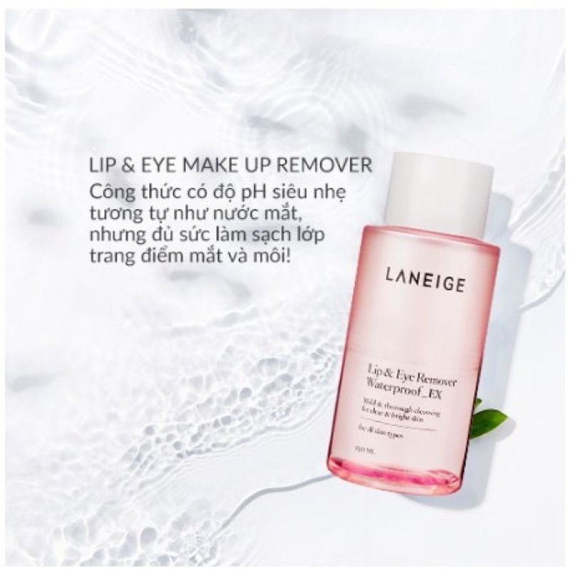 (Mini 25ml) Nước Tẩy Trang Dành Cho Mắt Môi Laneige Lip & Eye Remover Waterproof