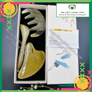 Bộ dụng cụ diện chẩn làm đẹp bằng sừng Cạo gió - Chày mắt - lược chải thông kinh lạc