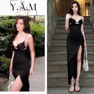 [  Lady Y.A.M ] Đầm 2 dây cổ chữ V màu sắc thời trang Sang Chảnh mùa hè cho nữ 2023