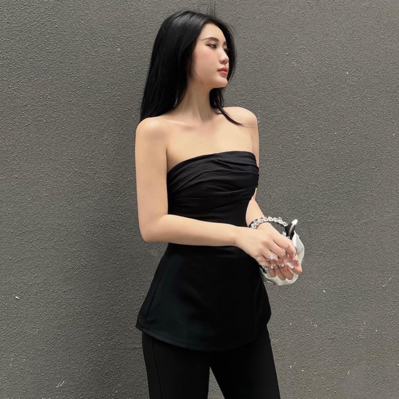 Áo peplum cup ngực xếp nhún trễ vai TK1270