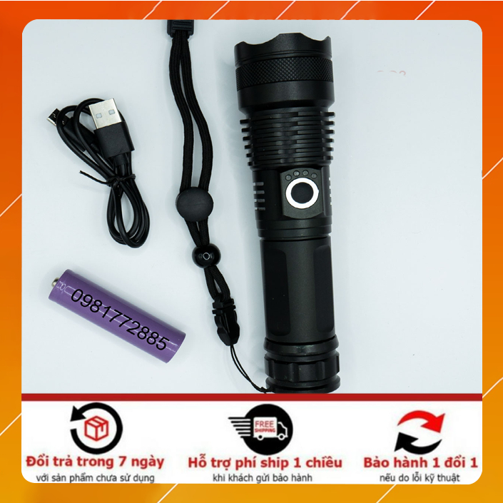 Đèn pin siêu sáng XHP50-Sản phẩm chính hãng -Đèn pin cầm tay