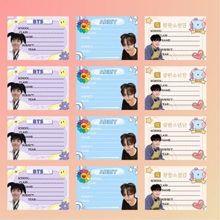 SET NHÃN VỞ BTS - set 12 nhãn vở